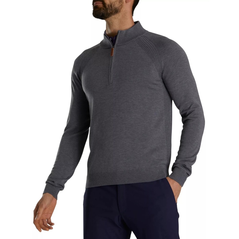 FootJoy DriRelease Mens Half-Zip Golf Sweater Heather Charcoal XXL 2XL 29072